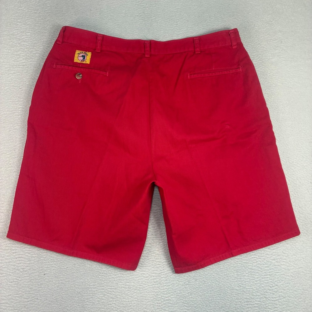 Vintage Duck Head Chino Shorts Men 36x9 Red Double Pleated Preppy Golf Cotton